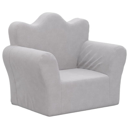 Divano per Bambini Grigio Chiaro in Morbido Peluche | homemem39