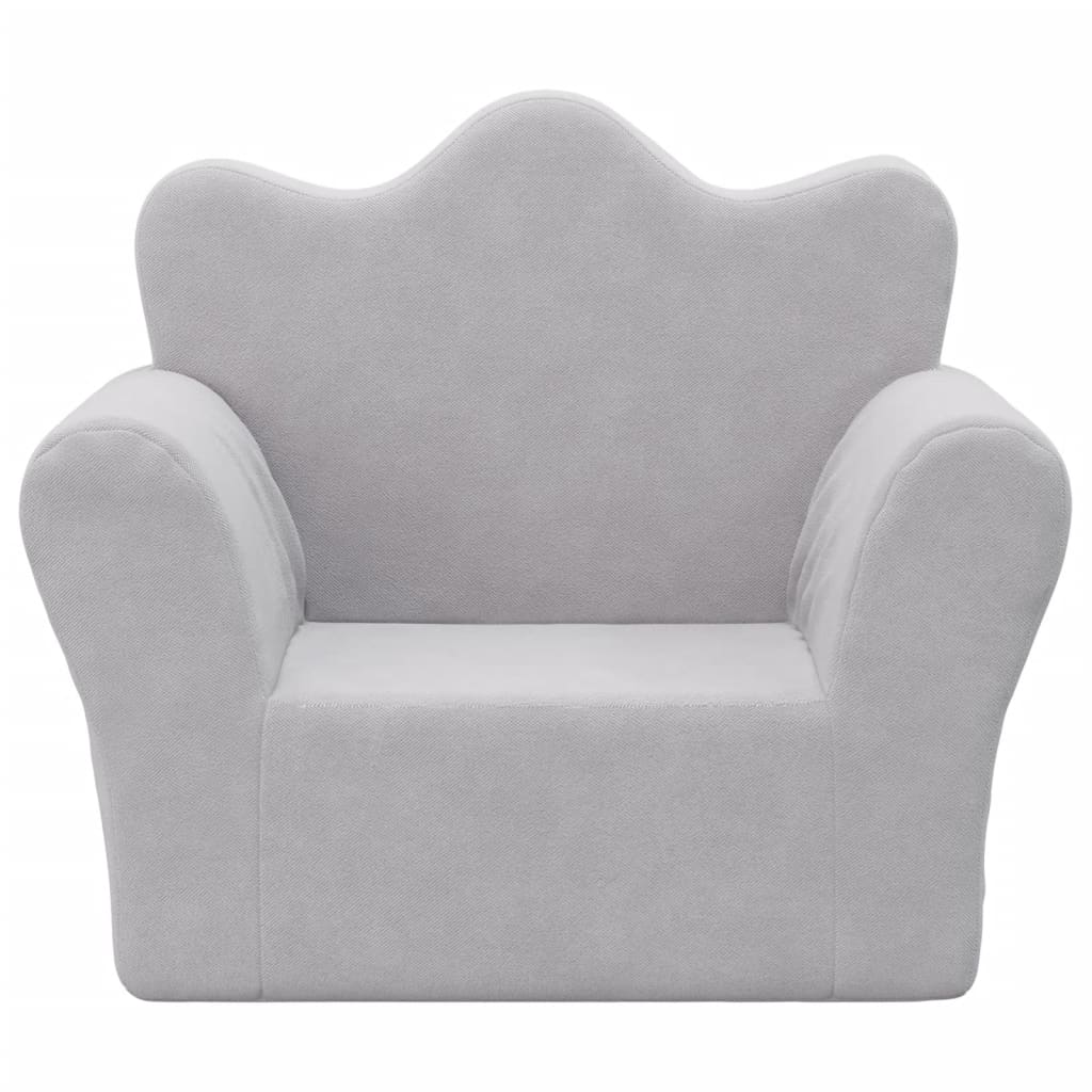 Divano per Bambini Grigio Chiaro in Morbido Peluche | homemem39