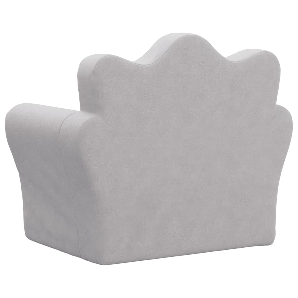 Divano per Bambini Grigio Chiaro in Morbido Peluche | homemem39