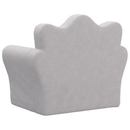 Divano per Bambini Grigio Chiaro in Morbido Peluche | homemem39