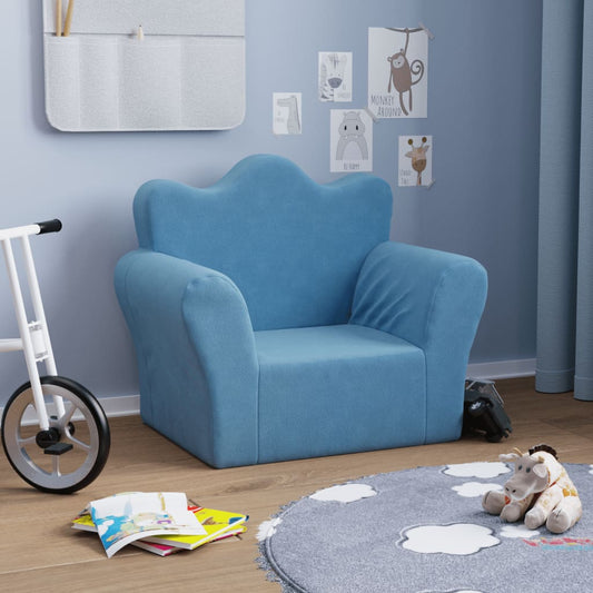 Divano per Bambini Blu in Morbido Peluche | homemem39