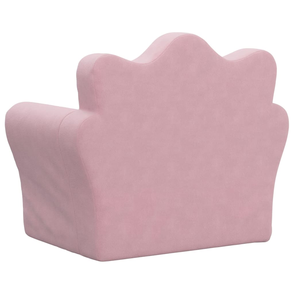 Divano per Bambini Rosa in Morbido Peluche | homemem39