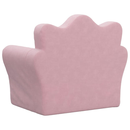 Divano per Bambini Rosa in Morbido Peluche | homemem39