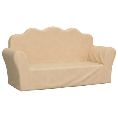 Divano per Bambini a 2 Posti Crema in Morbido Peluche | homemem39
