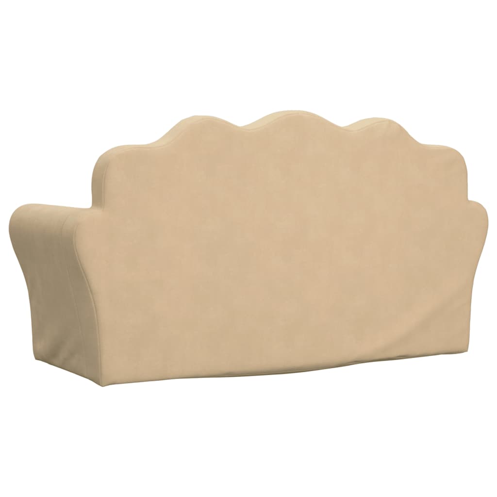 Divano per Bambini a 2 Posti Crema in Morbido Peluche | homemem39