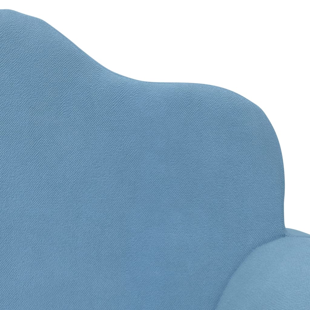 Divano per Bambini a 2 Posti Blu in Morbido Peluche | homemem39