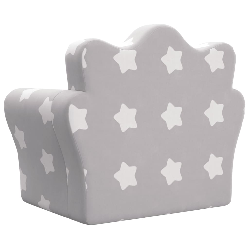 Divano Letto Bambini Grigio Chiaro con Stelle Morbido Peluche | homemem39