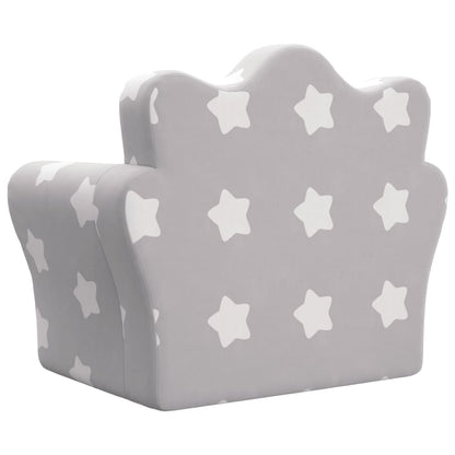 Divano Letto Bambini Grigio Chiaro con Stelle Morbido Peluche | homemem39