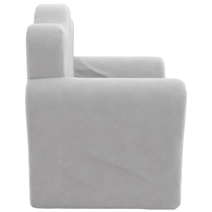 Divano Letto per Bambini Grigio Chiaro in Morbido Peluche | homemem39