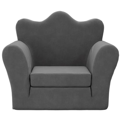 Divano Letto per Bambini Antracite in Morbido Peluche | homemem39