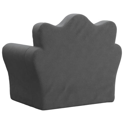 Divano Letto per Bambini Antracite in Morbido Peluche | homemem39
