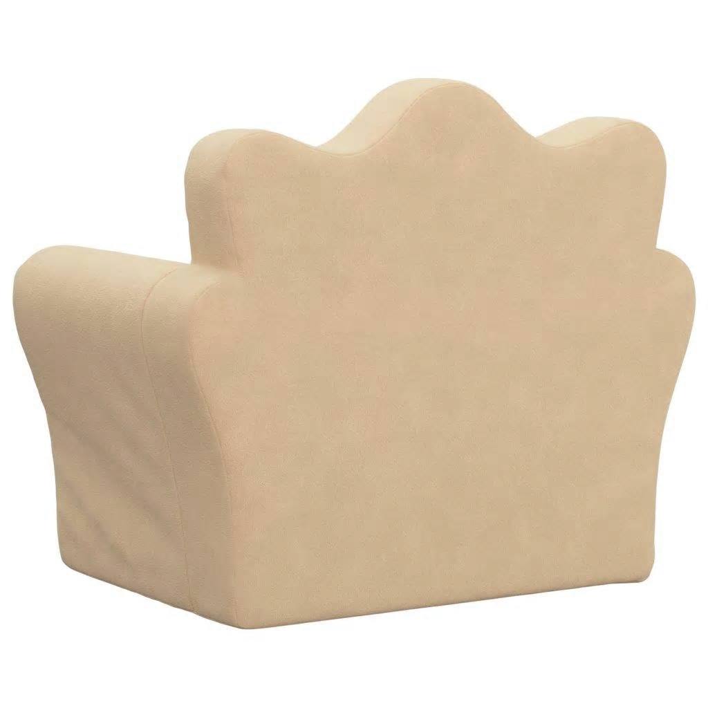 Divano Letto per Bambini Crema in Morbido Peluche