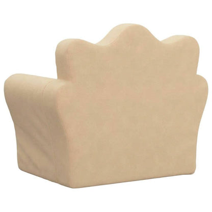 Divano Letto per Bambini Crema in Morbido Peluche