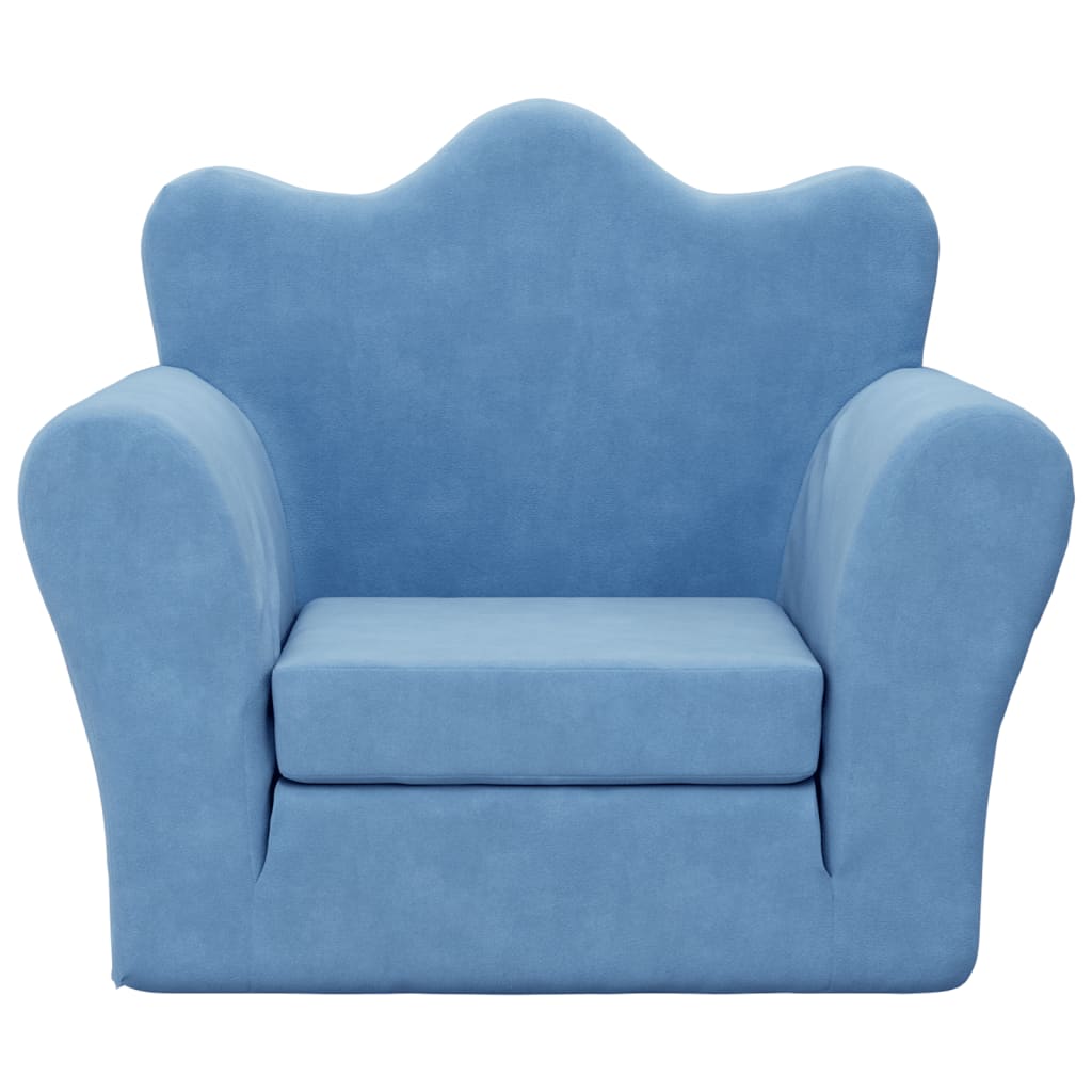 Divano Letto per Bambini Blu in Morbido Peluche | homemem39