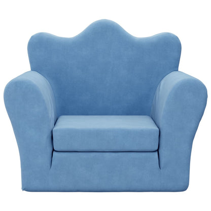 Divano Letto per Bambini Blu in Morbido Peluche | homemem39