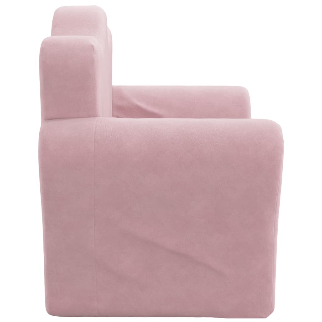 Divano Letto per Bambini Rosa in Morbido Peluche | homemem39