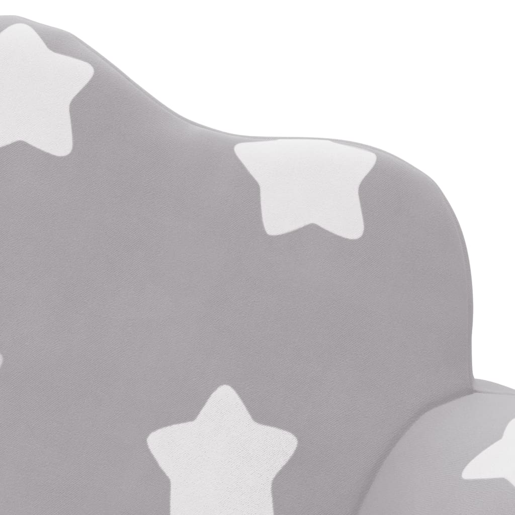 Divano Letto Bambini a 2 Posti Grigio Chiaro con Stelle Peluche