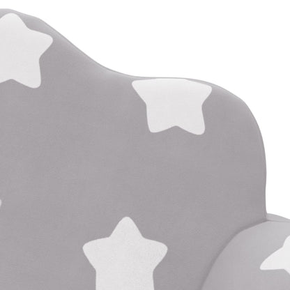Divano Letto Bambini a 2 Posti Grigio Chiaro con Stelle Peluche