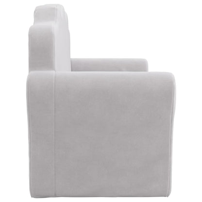 Divano Letto Bambini a 2 Posti Grigio Chiaro in Morbido Peluche