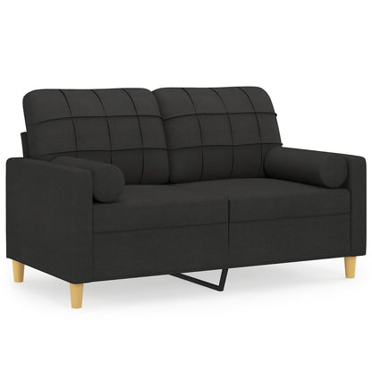 2-Sitzer-Sofa mit taubengrauen Kissen 120 cm aus Stoff