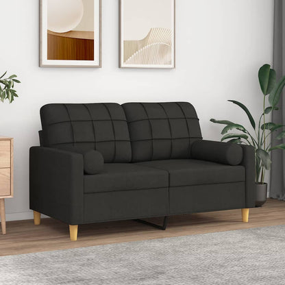 2-Sitzer-Sofa mit taubengrauen Kissen 120 cm aus Stoff