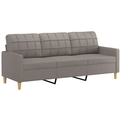 3-Sitzer-Sofa mit taubengrauen Kissen 180 cm aus Stoff