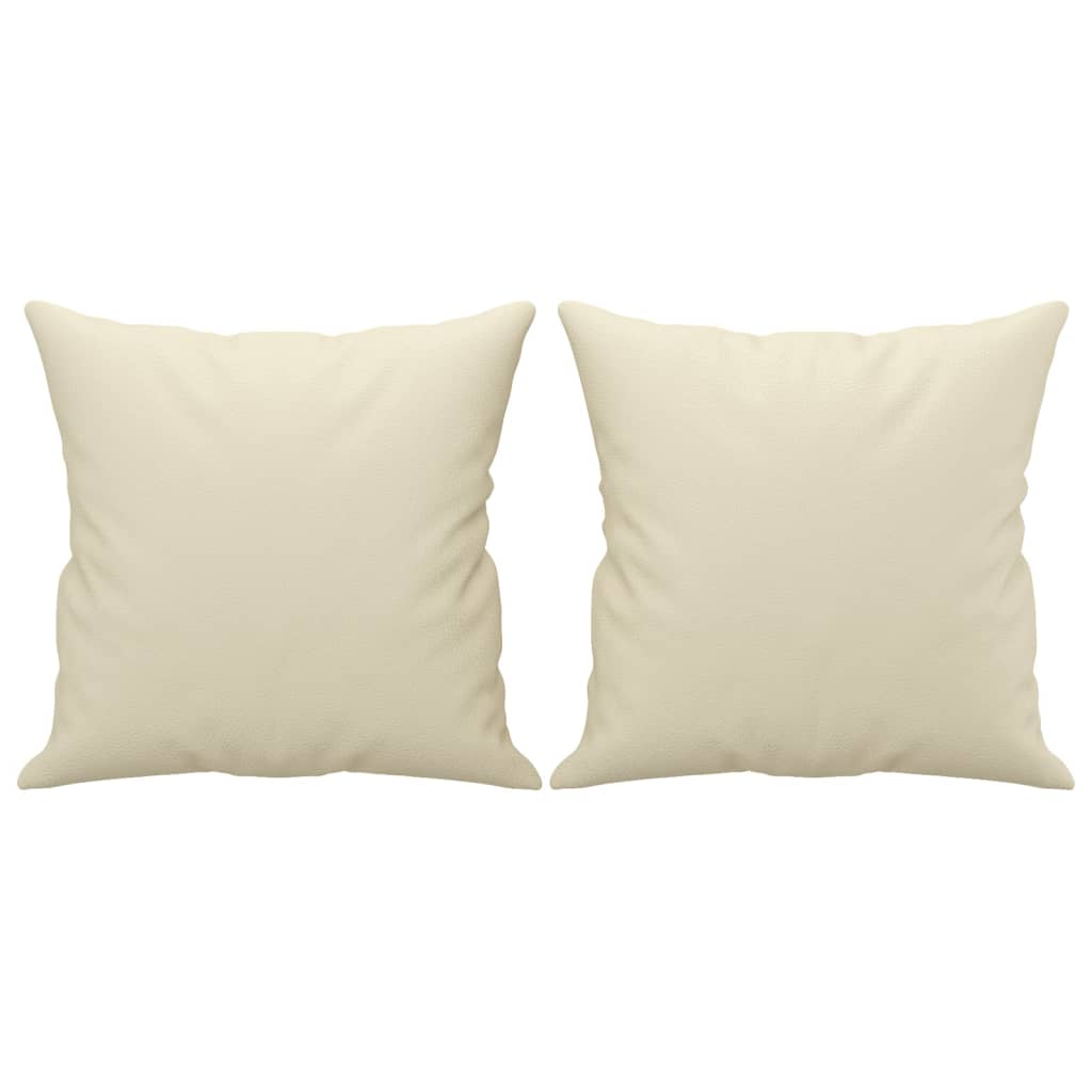 Divano a 2 Posti con Cuscini Crema 120 cm in Similpelle | homemem39