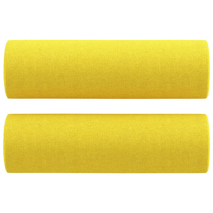 Divano a 2 Posti con Cuscini Giallo Chiaro 120 cm in Tessuto | homemem39