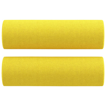 Divano a 3 Posti con Cuscini Giallo Chiaro 180 cm in Tessuto | homemem39