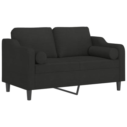 2-Sitzer-Sofa mit schwarzen Kissen 120 cm aus Stoff