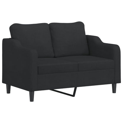 2-Sitzer-Sofa mit schwarzen Kissen 120 cm aus Stoff