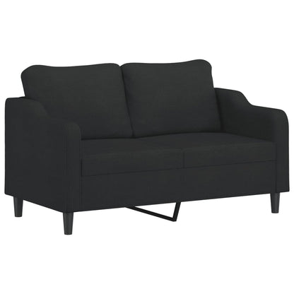 2-Sitzer-Sofa mit schwarzen Kissen 140 cm aus Stoff