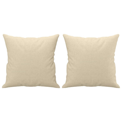 Divano a 2 Posti con Cuscini Crema 140 cm in Tessuto | homemem39