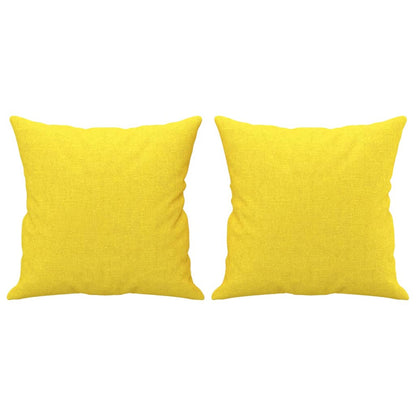 Divano a 2 Posti con Cuscini Giallo Chiaro 140 cm in Tessuto | homemem39