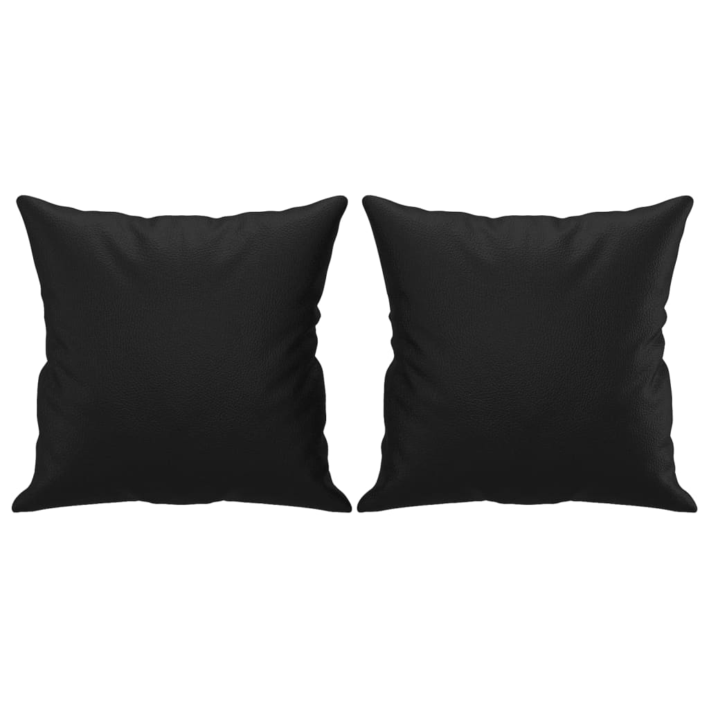 Divano a 2 Posti con Cuscini Nero 120 cm in Similpelle | homemem39
