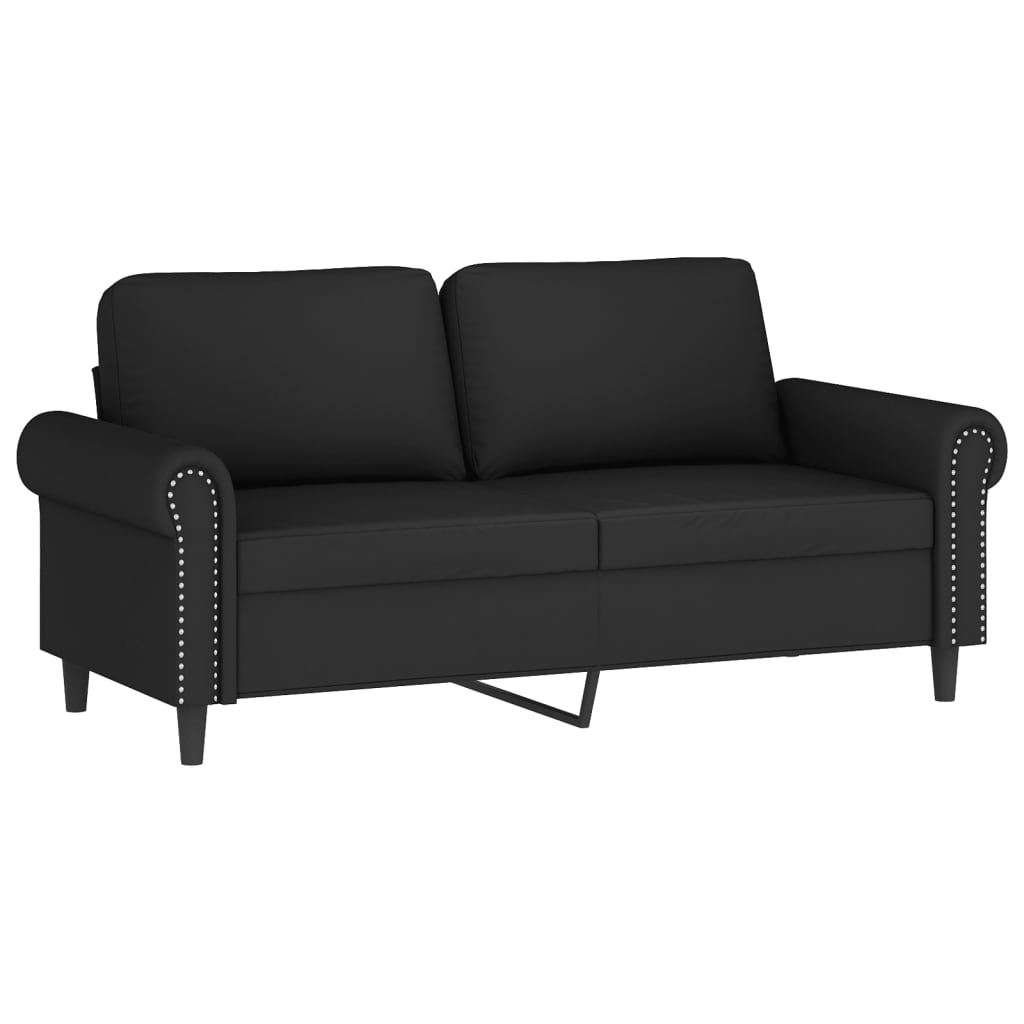 2-Sitzer-Sofa mit schwarzen Samtkissen, 140 cm