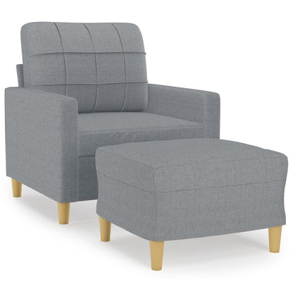 Poltrona con Poggiapiedi Grigio Chiaro 60 cm in Tessuto | homemem39