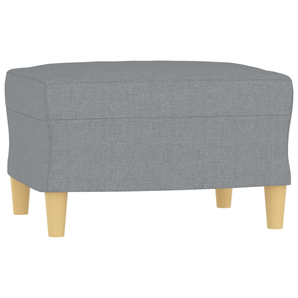 Poltrona con Poggiapiedi Grigio Chiaro 60 cm in Tessuto - homemem39