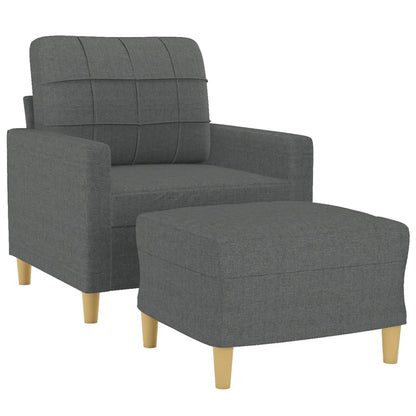 Poltrona con Poggiapiedi Grigio Scuro 60 cm in Tessuto | homemem39