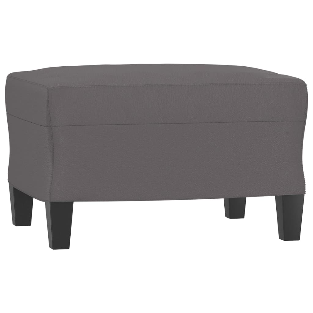 Divano a 3 Posti con Poggiapiedi grigio 180 cm in Similpelle | homemem39