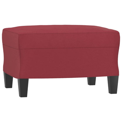 Poltrona con Poggiapiedi Rosso Vino 60 cm in Similpelle - homemem39