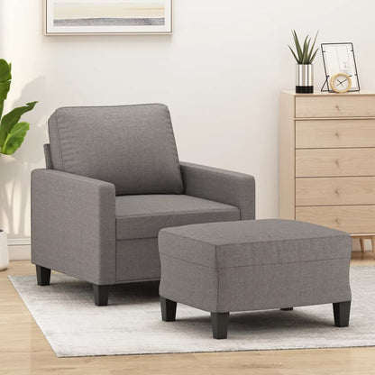 Poltrona con Poggiapiedi Tortora 60 cm in Tessuto | homemem39