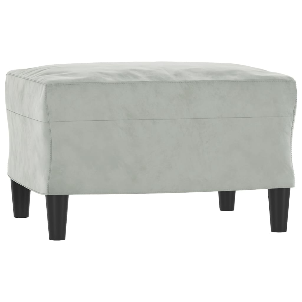 Poltrona con Poggiapiedi Grigio Chiaro 60 cm in Velluto | homemem39