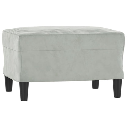 Poltrona con Poggiapiedi Grigio Chiaro 60 cm in Velluto | homemem39
