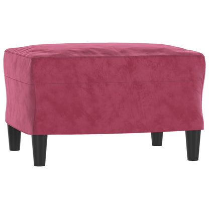 Poltrona con Poggiapiedi Rosso Vino 60 cm in Velluto | homemem39