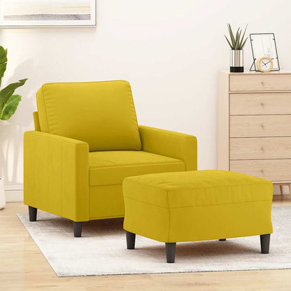 Poltrona con Poggiapiedi Giallo 60 cm in Velluto | homemem39