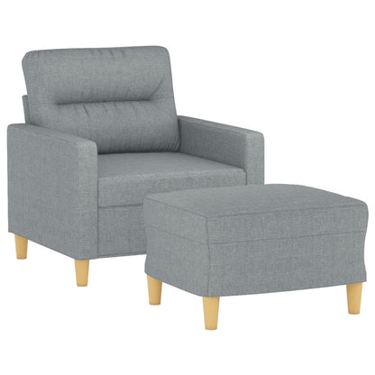 Poltrona con Poggiapiedi Grigio Chiaro 60 cm in Tessuto | homemem39