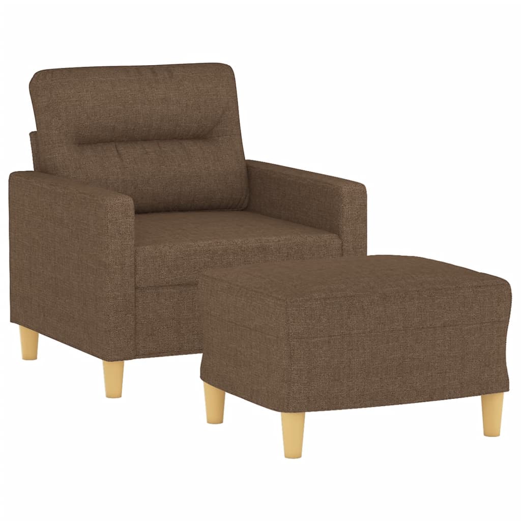 Poltrona con Poggiapiedi Marrone 60 cm in Tessuto | homemem39