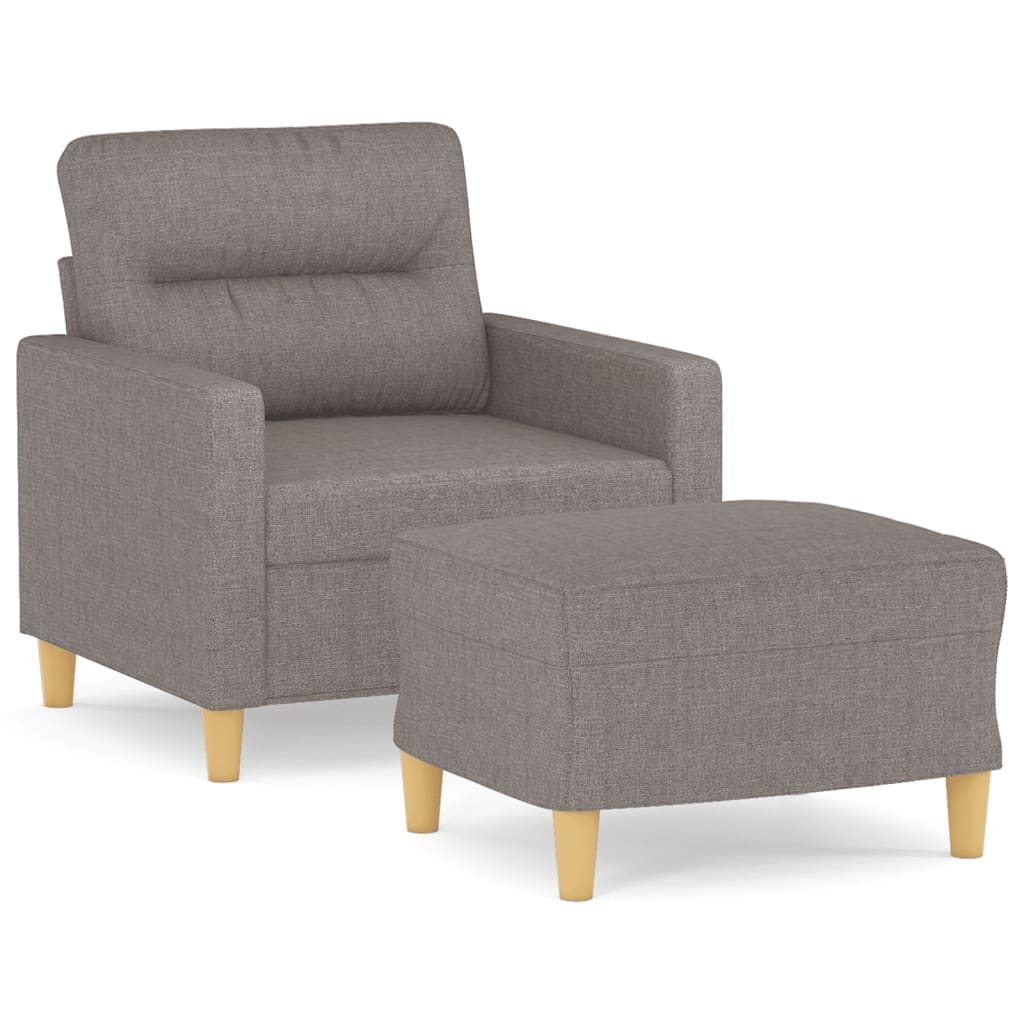 Poltrona con Poggiapiedi Tortora 60 cm in Tessuto | homemem39