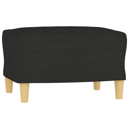 3 Seater Sofa with Black Footstool 180 cm in Fabric